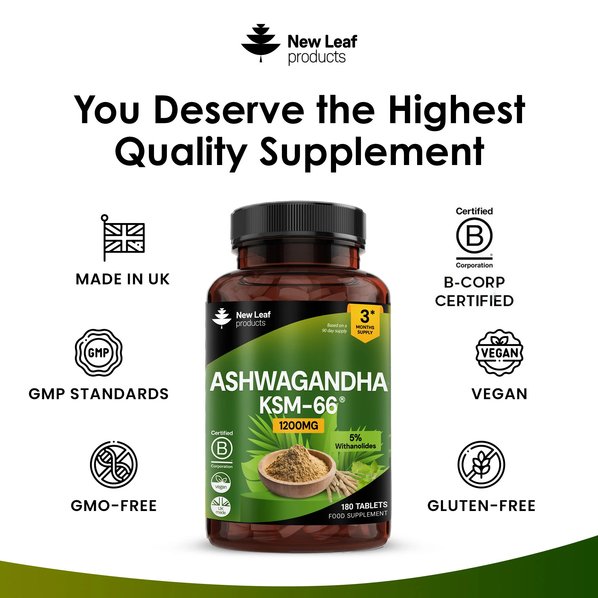 Ashwagandha KSM-66 Tablets 180 Fill - Image 4