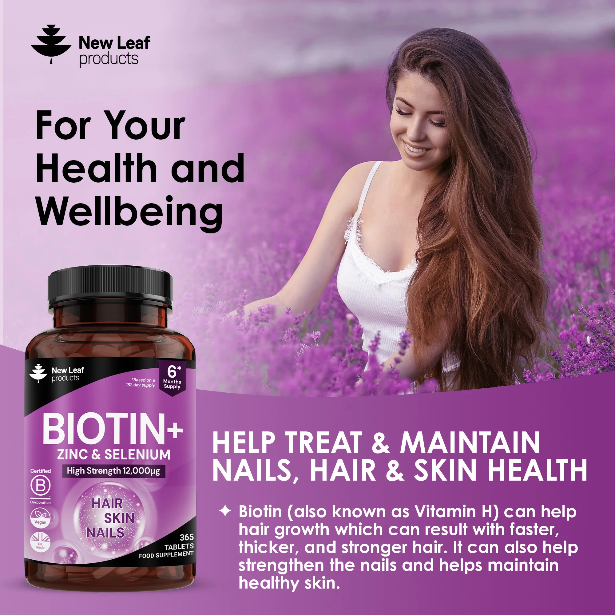 Biotin+ Vitamin B7 Tablets 365 Fill - Image 3